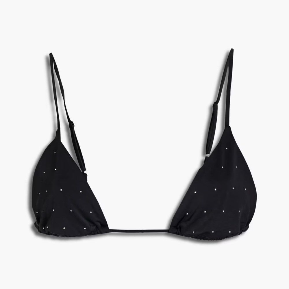 Onia Alexa Rhinestone Bikini Top - Black